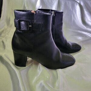 Vero Cuoio Black Leather Ankle Boots – Made in Italy, Buckle Detail